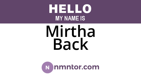 Mirtha Back