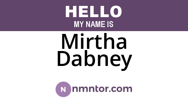 Mirtha Dabney