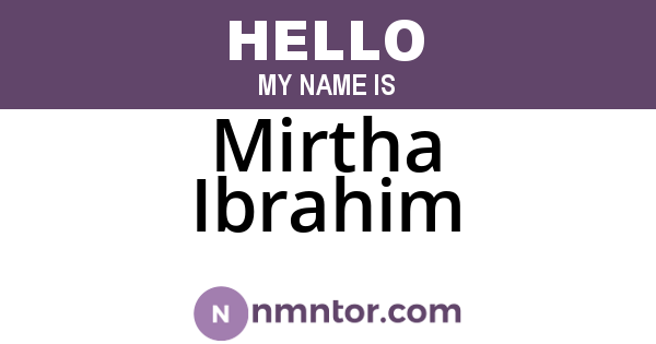Mirtha Ibrahim