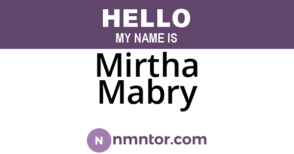 Mirtha Mabry