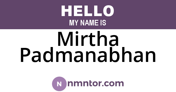 Mirtha Padmanabhan