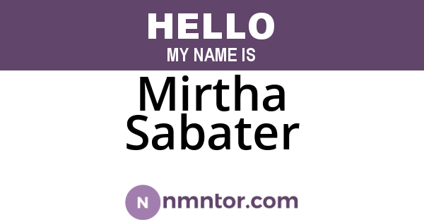 Mirtha Sabater