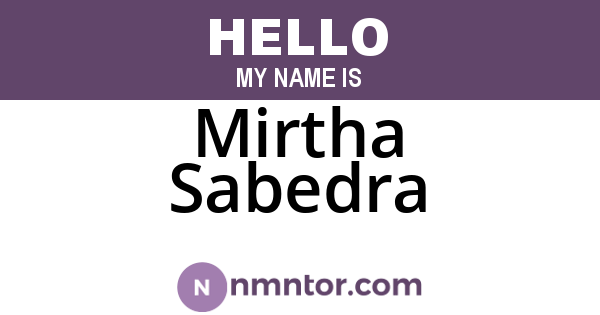 Mirtha Sabedra