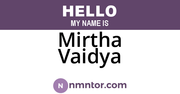 Mirtha Vaidya