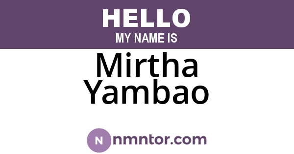 Mirtha Yambao