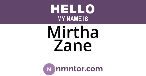 Mirtha Zane