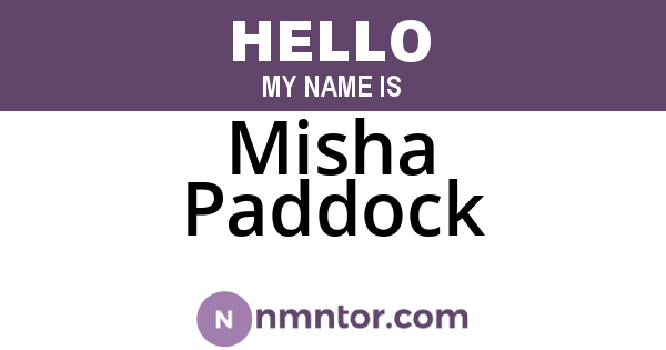 Misha Paddock