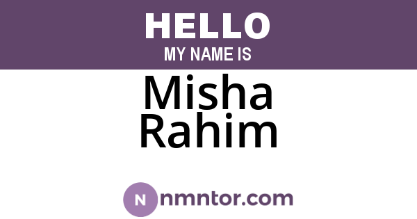 Misha Rahim