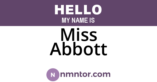 Miss Abbott
