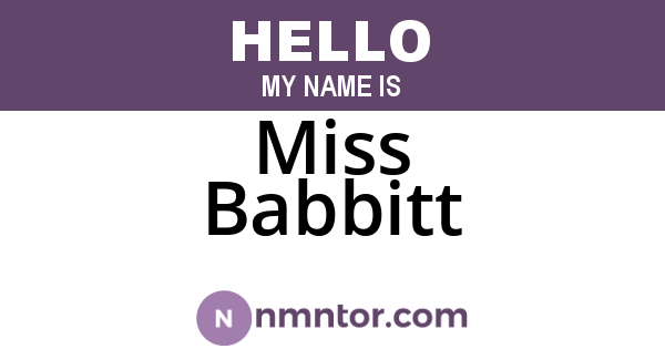 Miss Babbitt