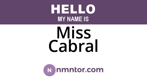 Miss Cabral