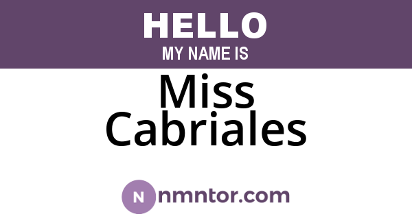 Miss Cabriales