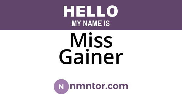 Miss Gainer