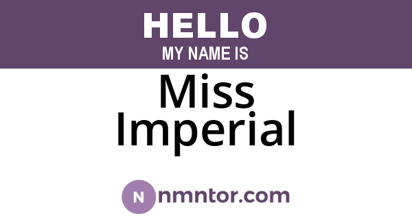 Miss Imperial