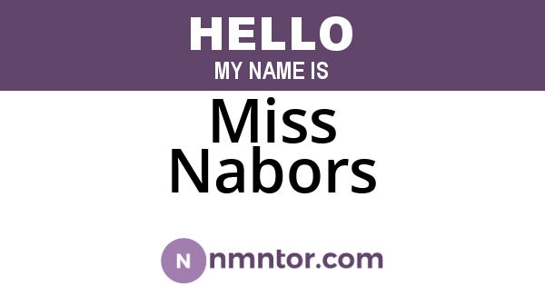 Miss Nabors