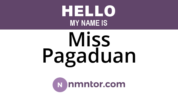 Miss Pagaduan
