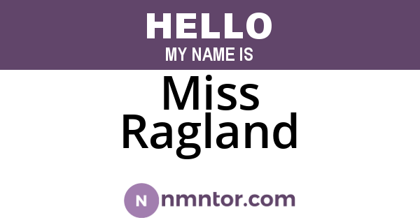 Miss Ragland