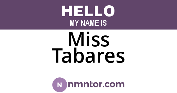 Miss Tabares
