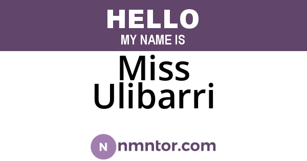 Miss Ulibarri