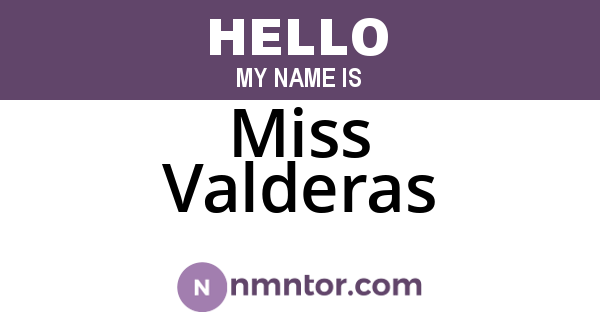Miss Valderas