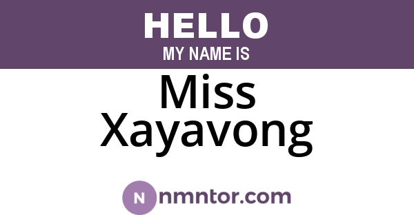 Miss Xayavong
