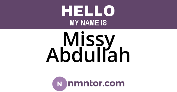Missy Abdullah