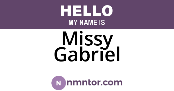 Missy Gabriel