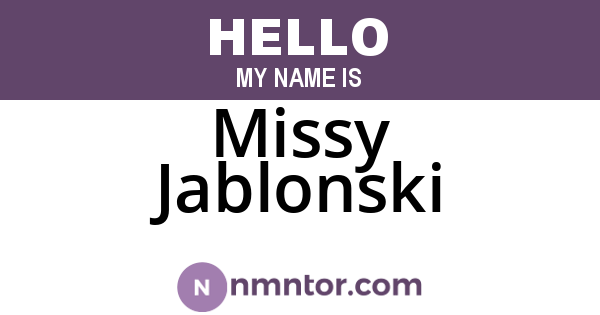 Missy Jablonski