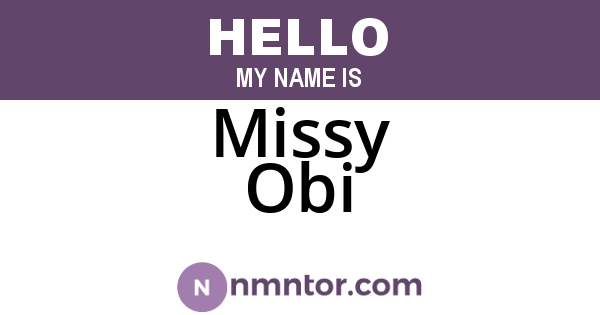 Missy Obi