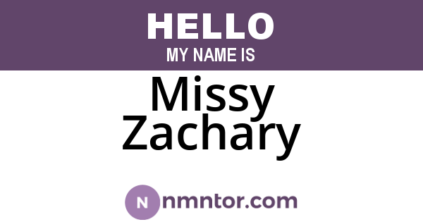 Missy Zachary