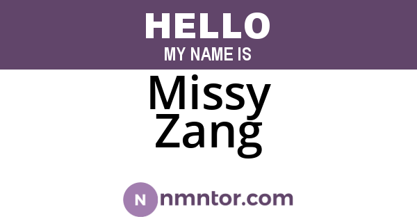Missy Zang