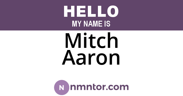 Mitch Aaron