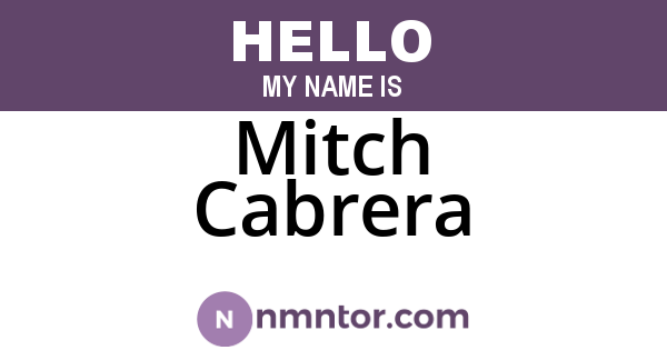 Mitch Cabrera