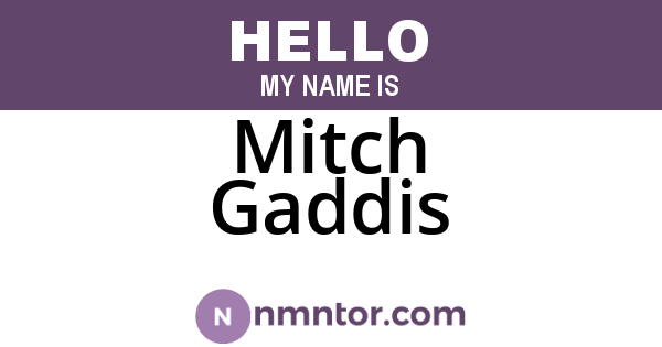 Mitch Gaddis