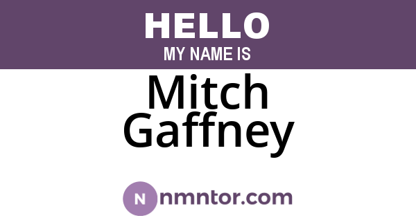 Mitch Gaffney