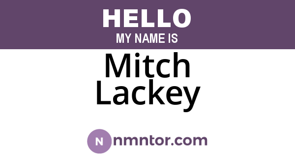 Mitch Lackey