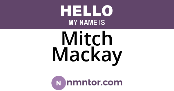 Mitch Mackay