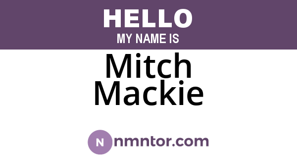 Mitch Mackie