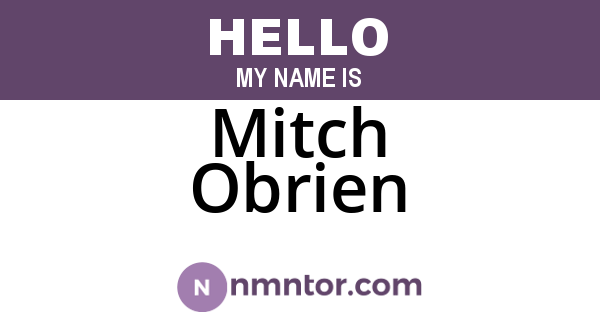 Mitch Obrien