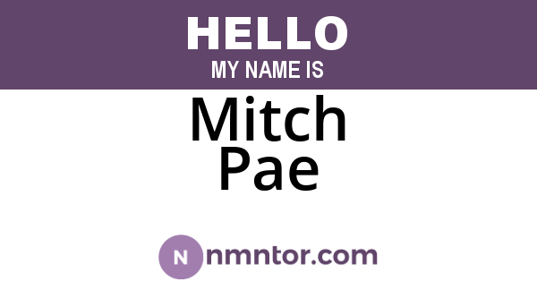Mitch Pae