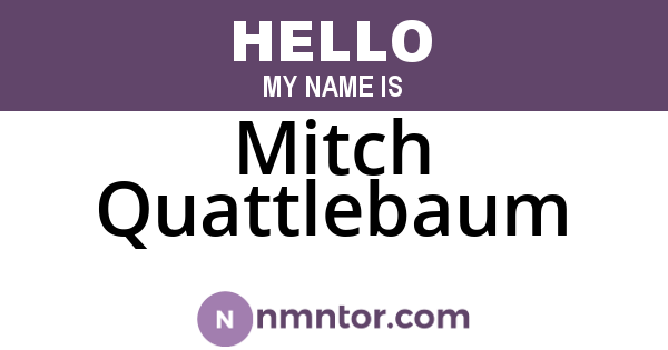 Mitch Quattlebaum