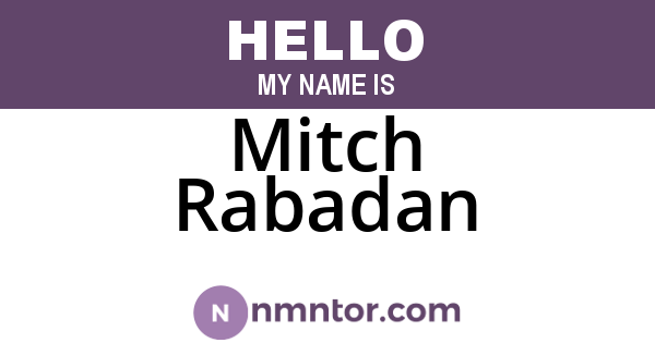 Mitch Rabadan