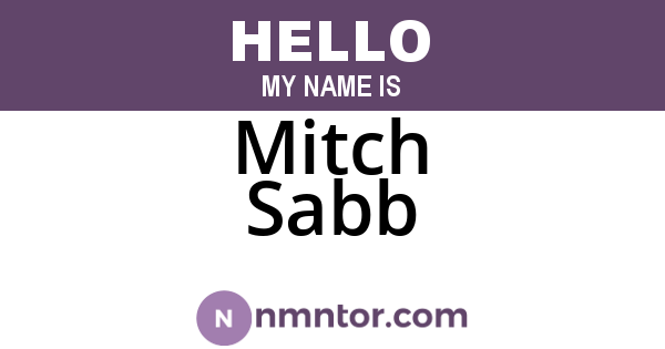 Mitch Sabb