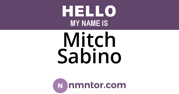 Mitch Sabino