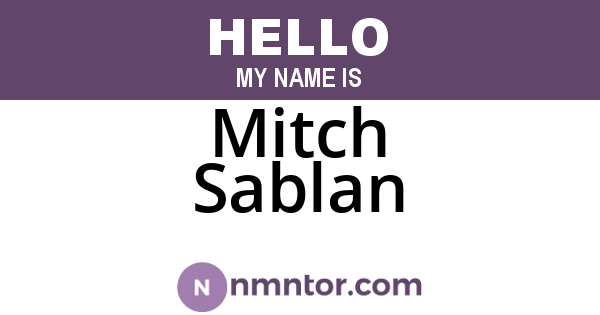 Mitch Sablan