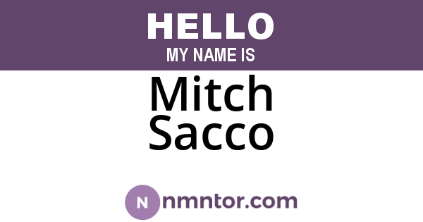 Mitch Sacco