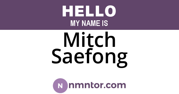 Mitch Saefong