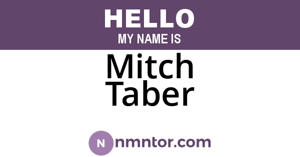Mitch Taber
