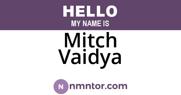 Mitch Vaidya