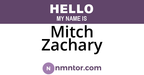 Mitch Zachary